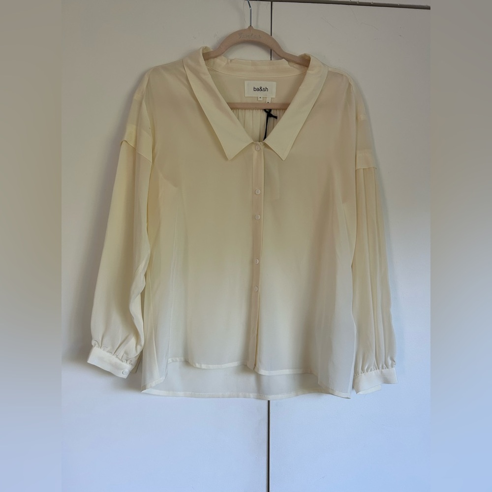 ba&sh Cream Button-Up Blouse